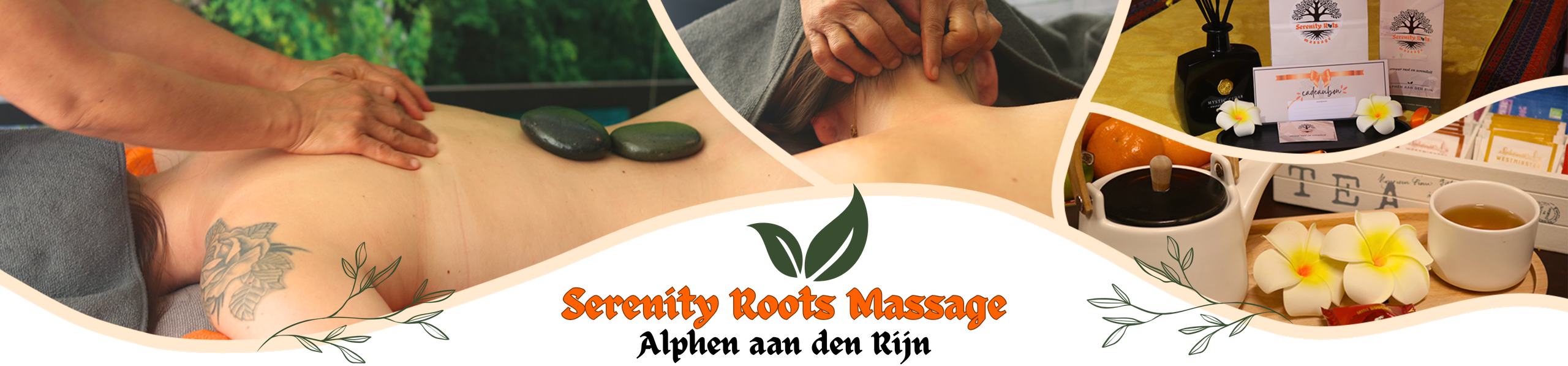 Massagebehandelingen en warme stenen bij Serenity Roots Massage in Alphen aan den Rijn